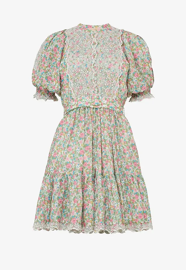 byTimo - Klänning Cotton Slub Shift Dress - Grön