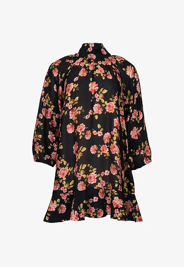 byTimo - Klänning Striped Organza Shift - Svart