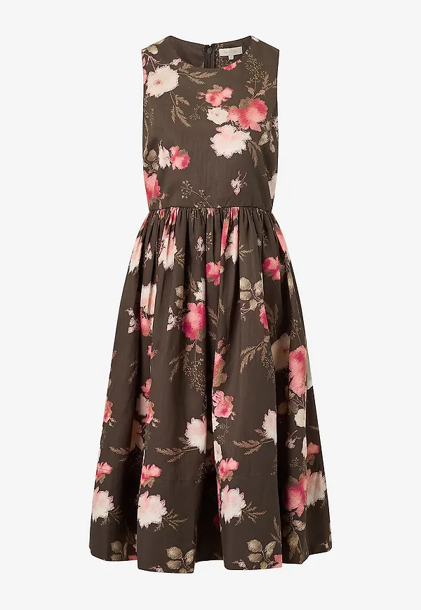 byTimo - Klänning Taffeta Midi - Brun