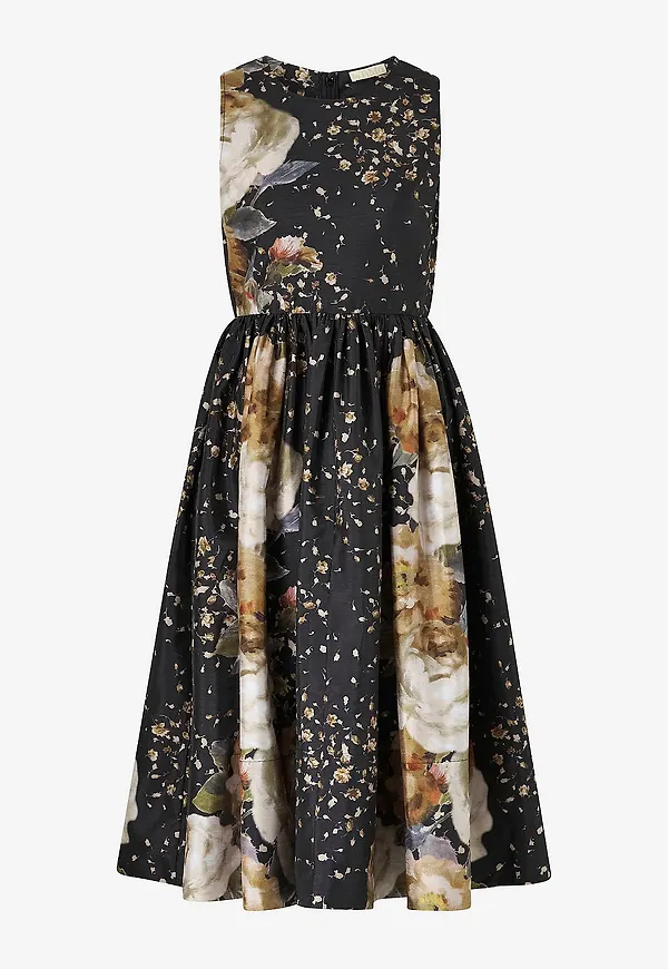 byTimo - Klänning Taffeta Midi Dress - Svart
