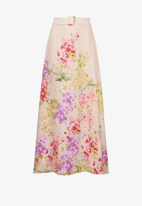 byTimo - Maxikjol Organza Maxi Skirt - Flerfärgad