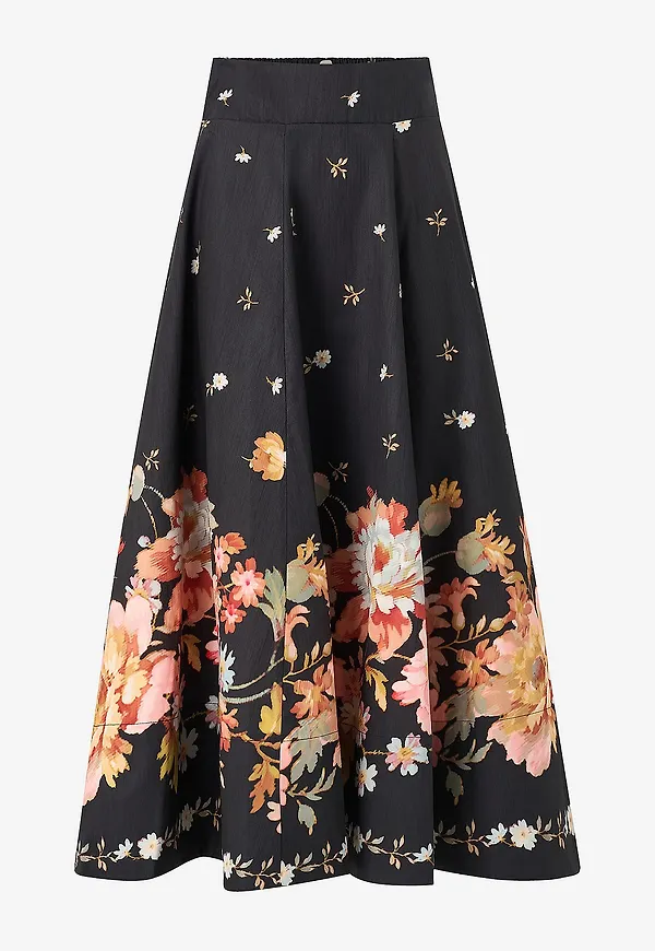 byTimo - Maxikjol Taffeta - Svart