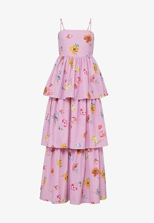 byTimo - Maxiklänning Cotton Taffeta Bandeau Dress - Rosa