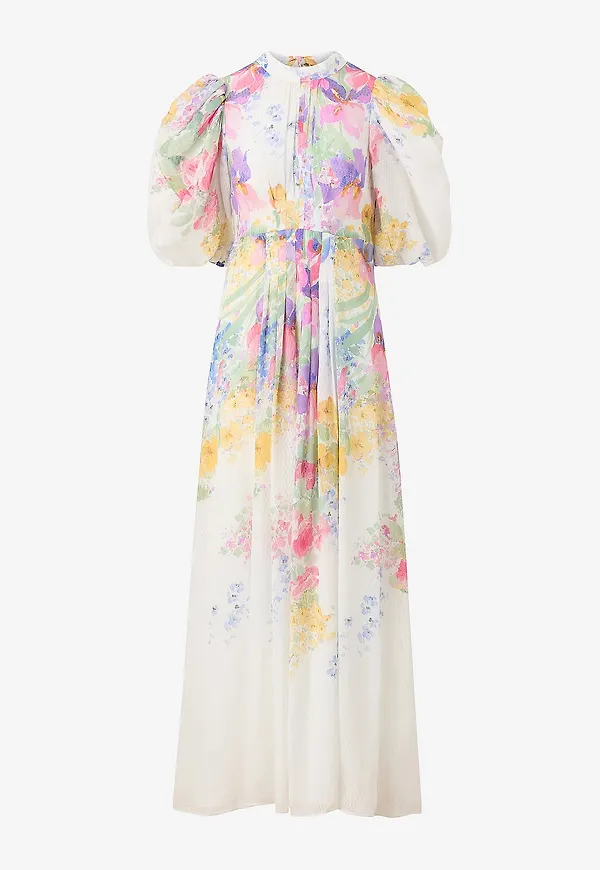 byTimo - Maxiklänning *dotted Georgette Tieback Gown - Vit – Ellos