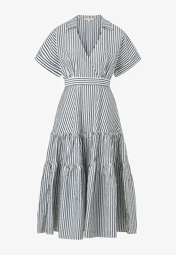 byTimo - Maxiklänning Seersucker V-neck Dress - Blå