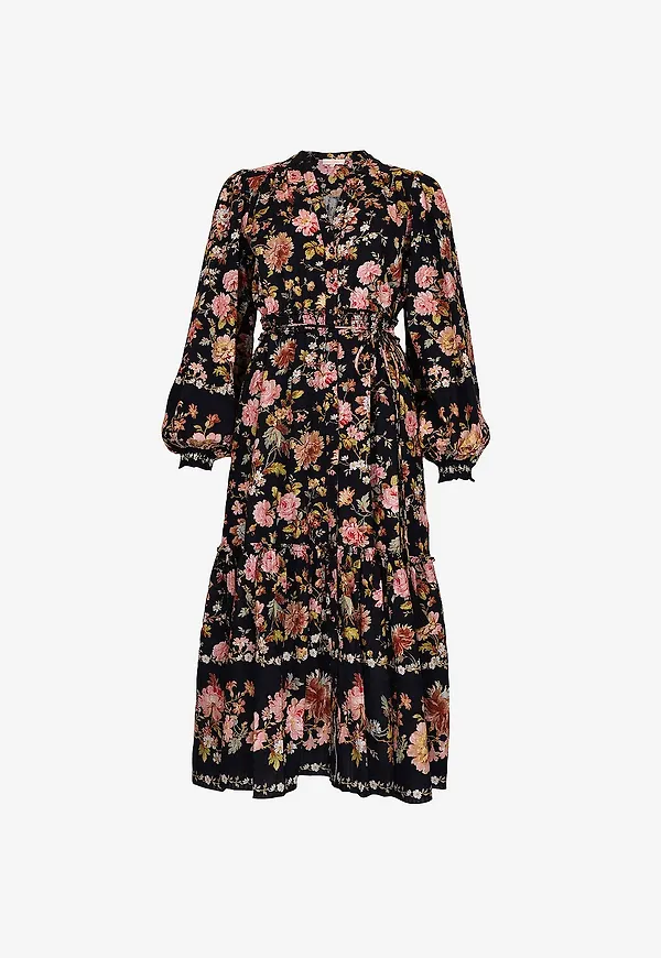byTimo - Midiklänning Bohemian Midi Dress - Svart