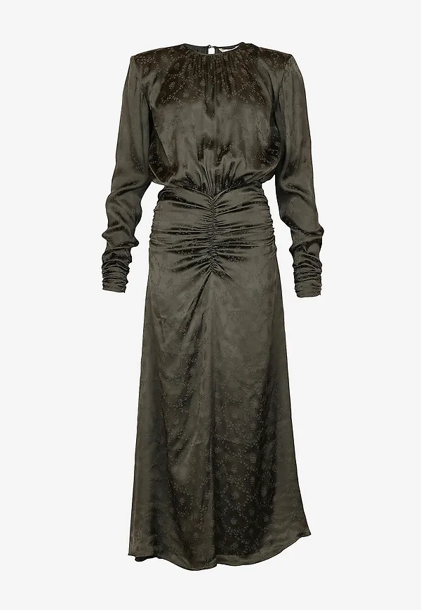byTimo - Maxiklänning Jacquard Rouching Dress - Grön