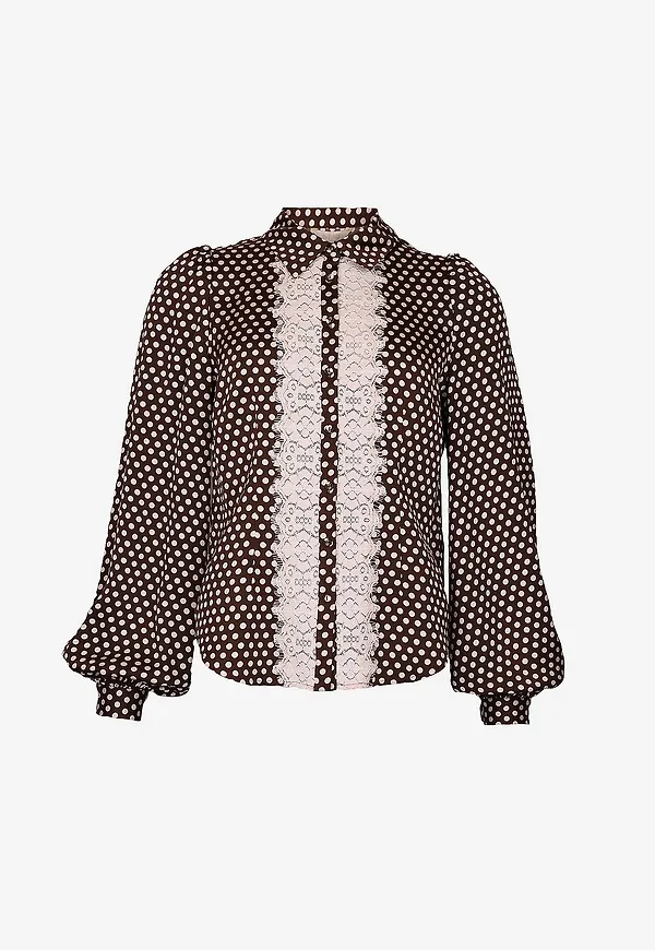 byTimo - Skjorta Satin Shirt - Brun