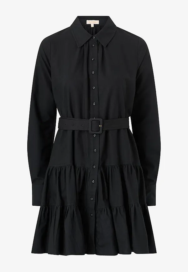 byTimo - Skjortklänning Winter Cotton Shift - Svart
