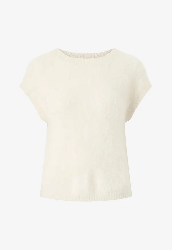 byTimo - Väst Hairy Knit - Vit