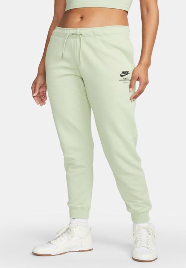 Byxor med medelhög midja Nike Sportswear Club Fleece för kvinnor - Grön