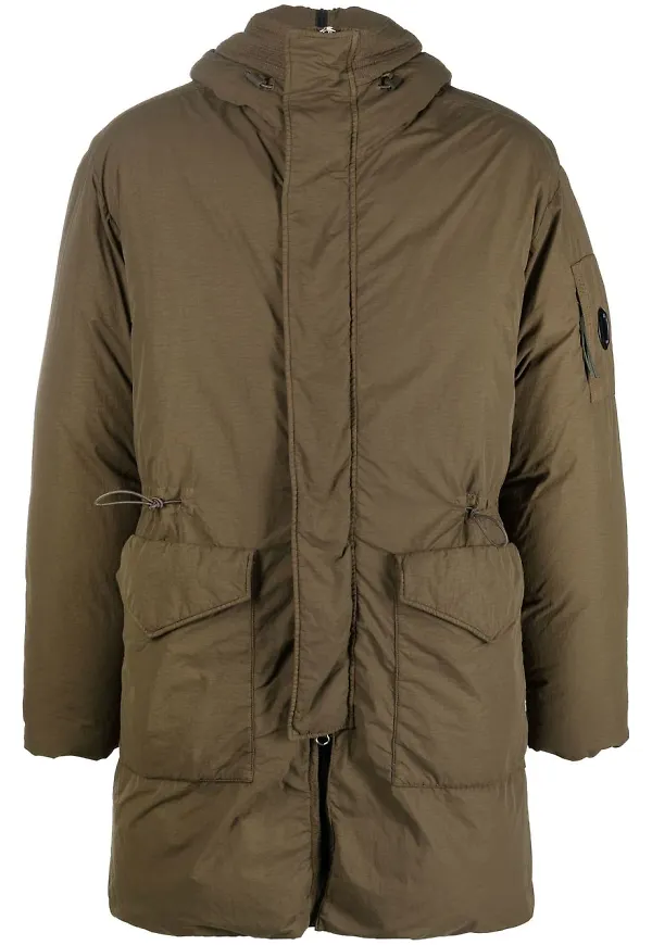 C.P. Company Flatt vadderad dunjacka - Grön