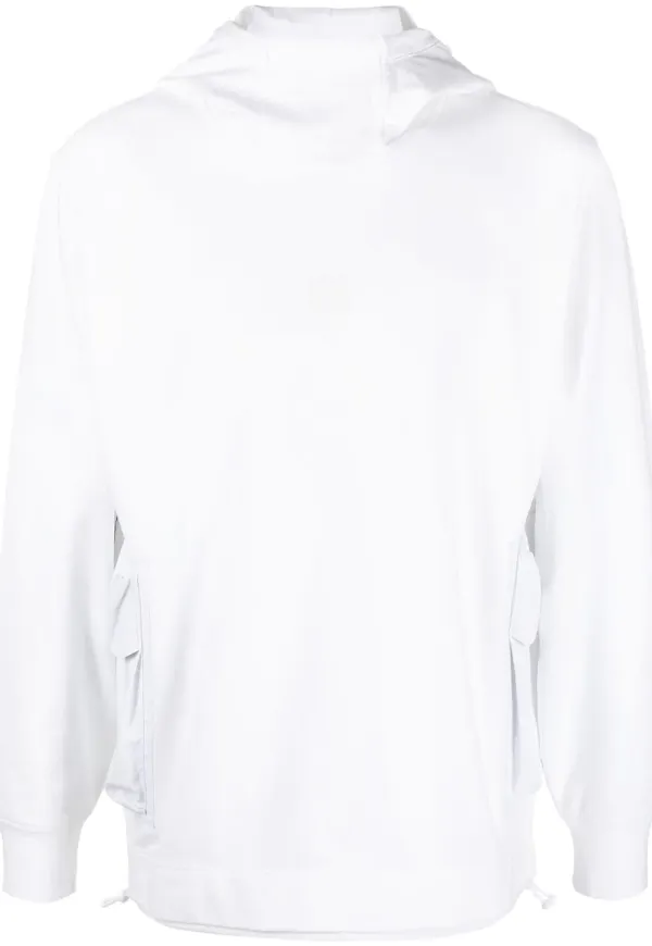 C.P. Company hoodie med cargoficka - Vit