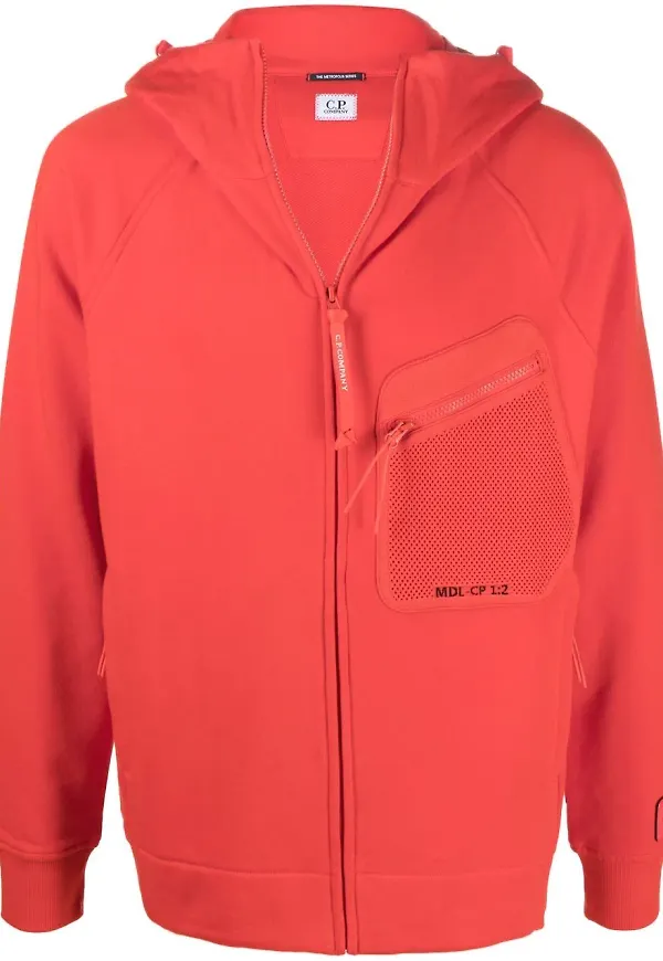 C.P. Company hoodie med dragkedja - Röd