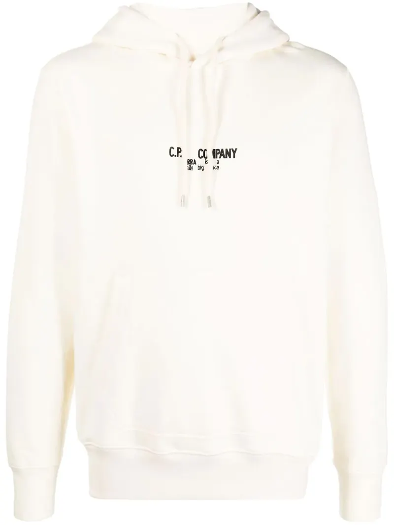 C.P. Company hoodie med logotyp - Vit