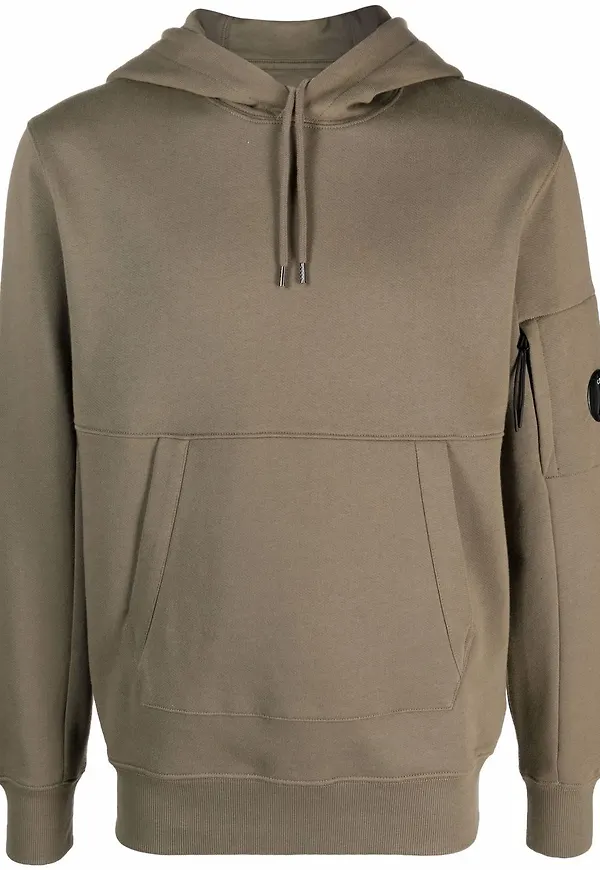 C.P. Company hoodie med panel - Grön