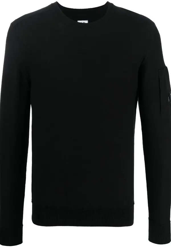 C.P. Company Lens-detail crew-neck jumper - Svart