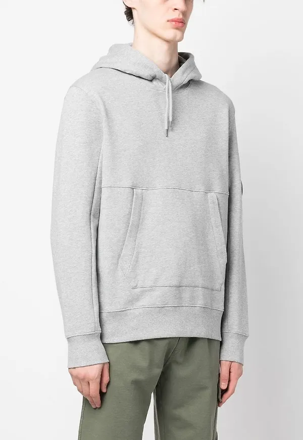 C.P. Company Lens-detail drawstring hoodie - Grå
