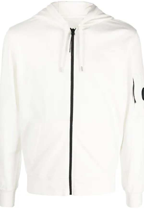 C.P. Company Lens-detail zip-up hoodie - Vit