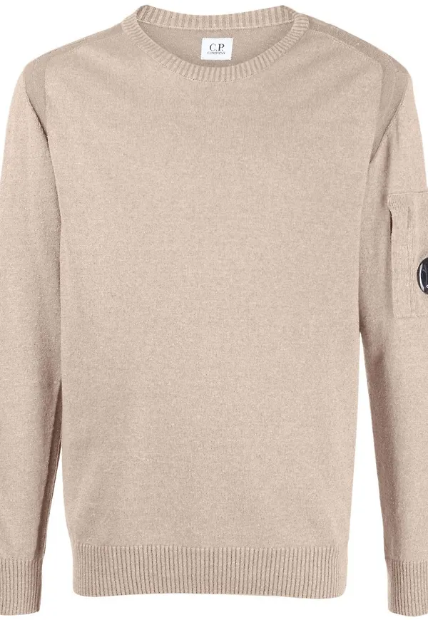 C.P. Company logo-plaque knitted jumper - Neutral