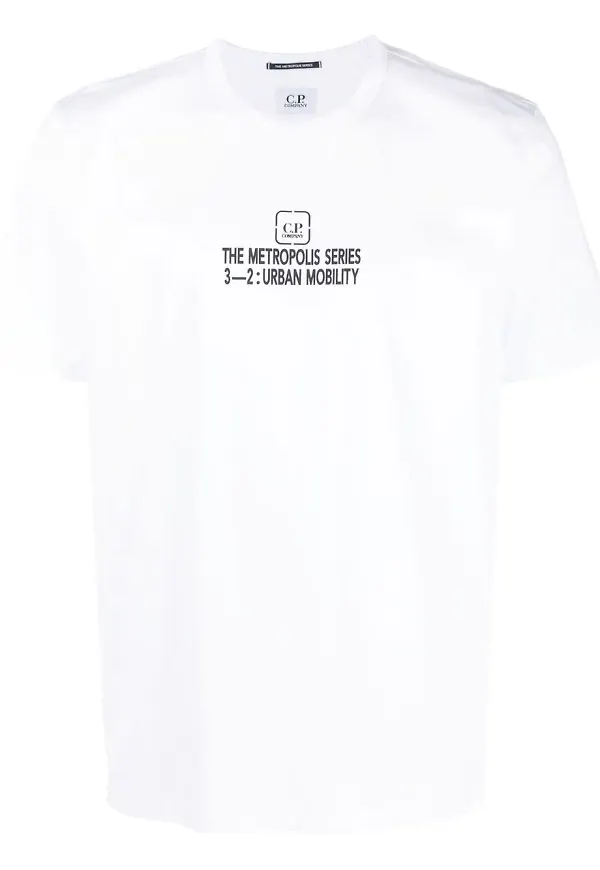 C.P. Company logo-print cotton T-shirt - Vit