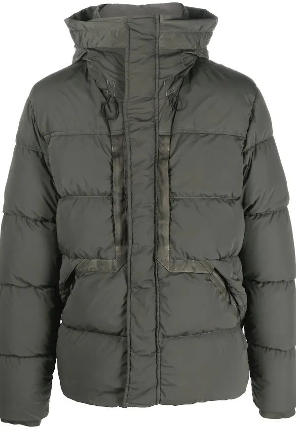 C.P. Company puffjacka med lins-detalj - Grön
