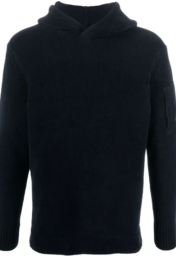 C.P. Company stickad hoodie - Blå