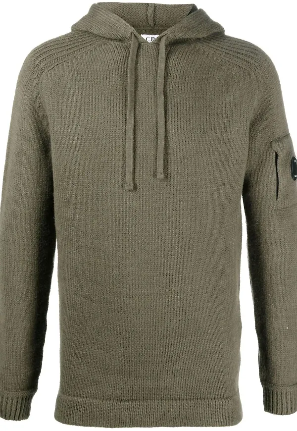 C.P. Company stickad hoodie - Grön