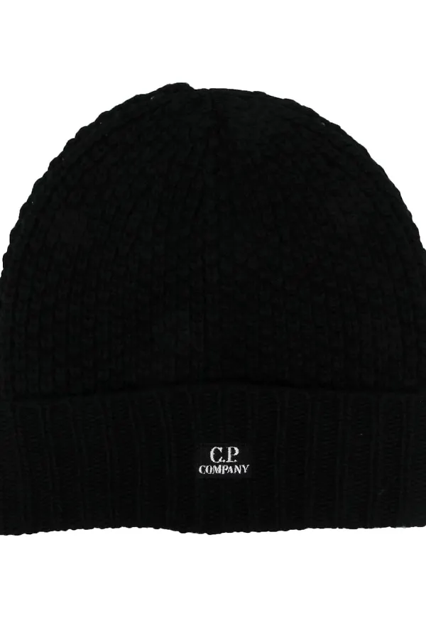 C.P. Company stickad mössa - Svart