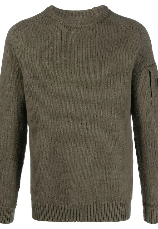 C.P. Company stickad tröja med logotyp - Grön