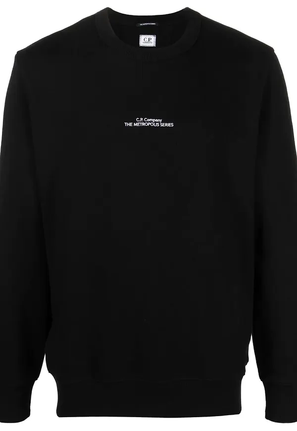 C.P. Company sweatshirt med broderad logotyp - Svart