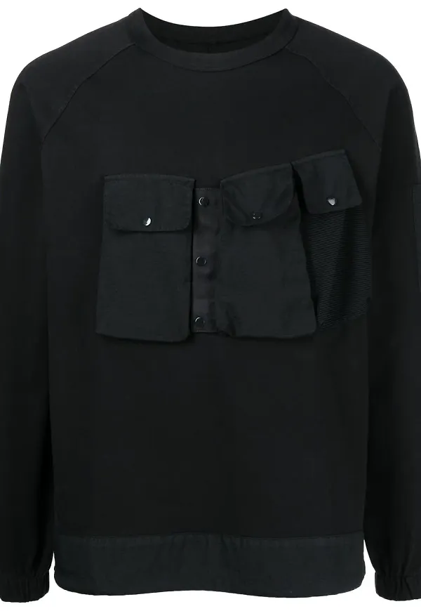 C.P. Company utility-sweatshirt med linsdetalj - Svart