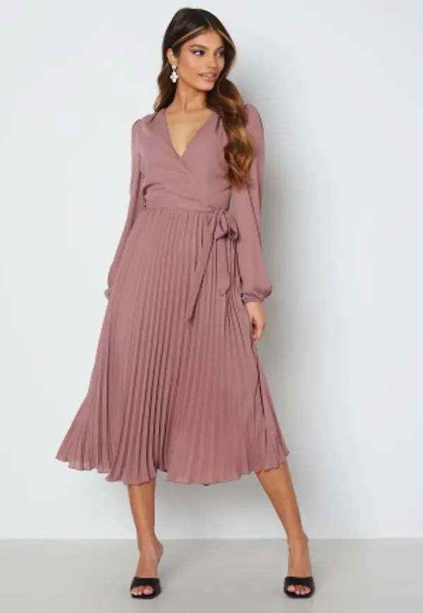 Bubbleroom Occasion Christa Pleated Midi Dress Dusty pink 36