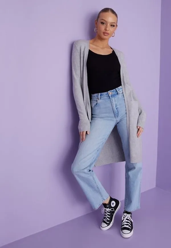 Vila Viril Long L/S Knit Cardigan - Noo Cardigans Ljus Grå