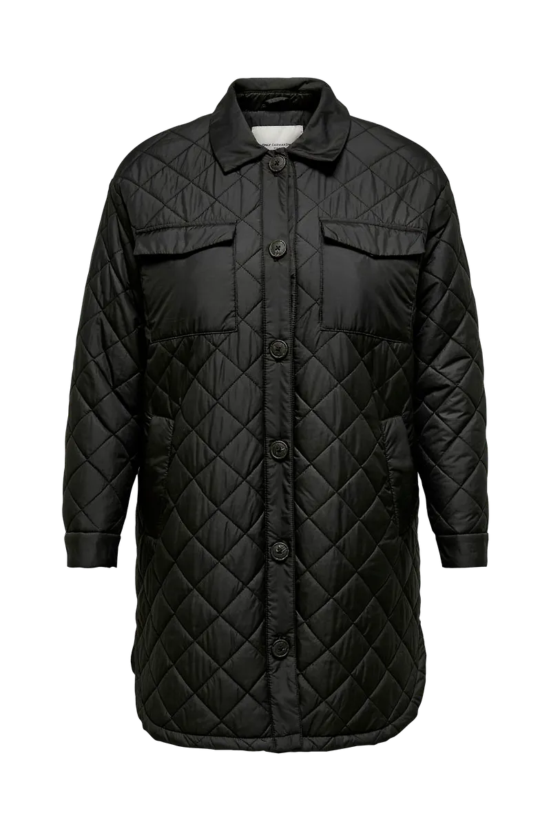 Only Carmakoma - Jacka carTanzia Long Quilted Shacket CC O - Svart