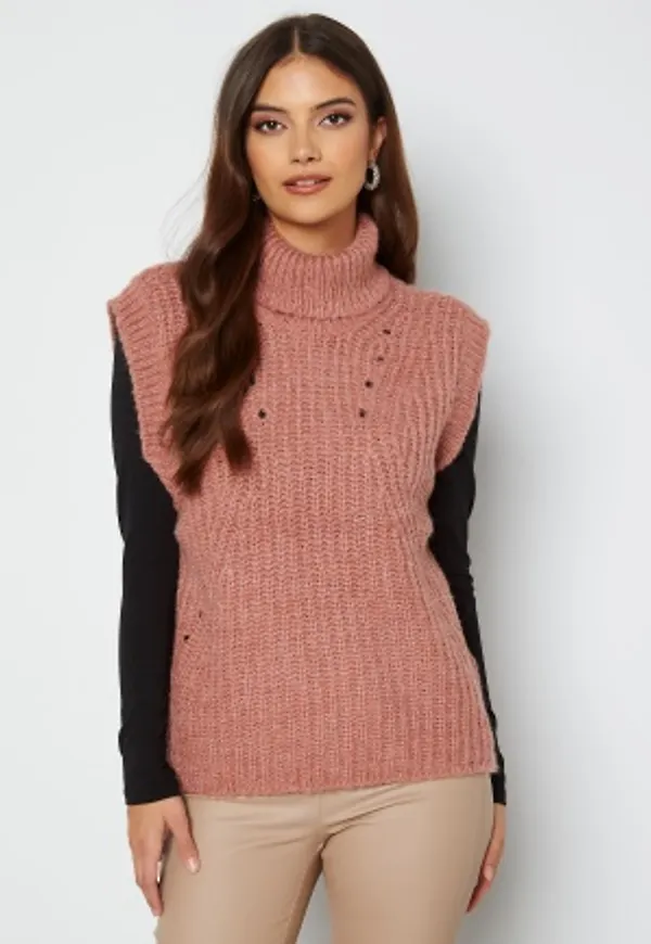 VILA Suba Rollneck Knit Vest Old Rose L