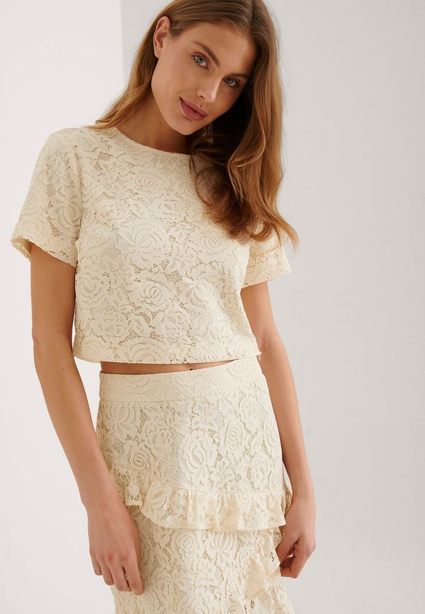 NA-KD Boho Spetstopp - Offwhite