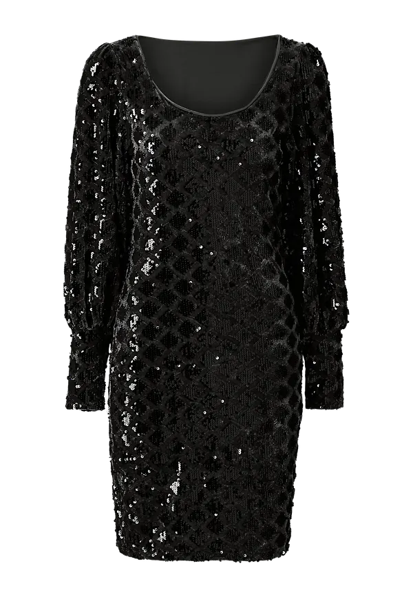 Only - Sammetsklänning onlCourage L/S Glitter Dress - Svart