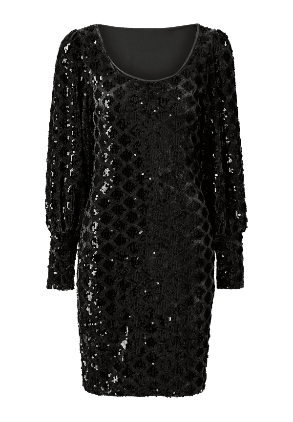 Only - Sammetsklänning onlCourage L/S Glitter Dress - Svart