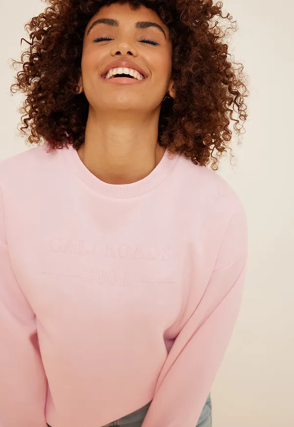 Misslisibell x NA-KD Tröja med tryck detalj - Pink