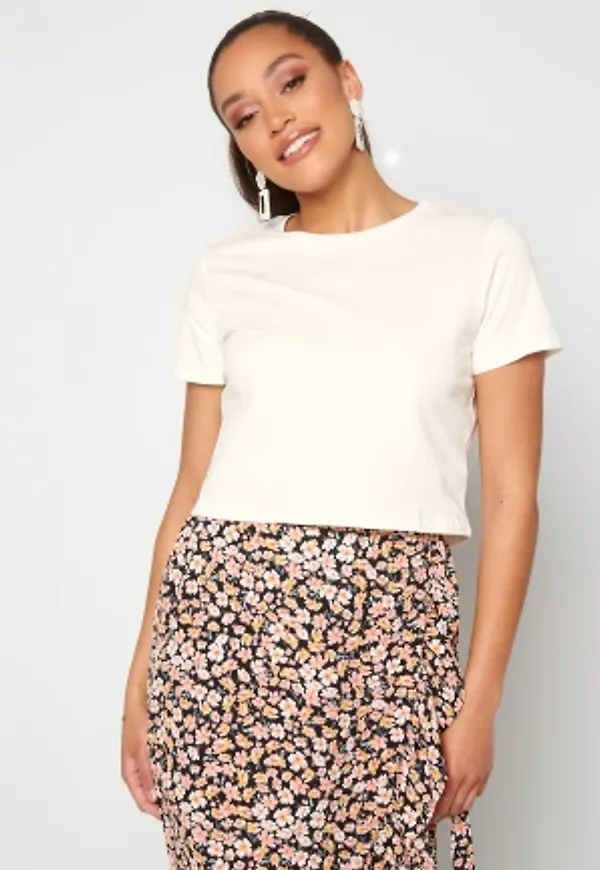 Trendyol Eco Cotton Cropped T-Shirt Ecru M