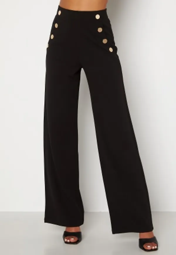 BUBBLEROOM Calandra jersey button pants Black S