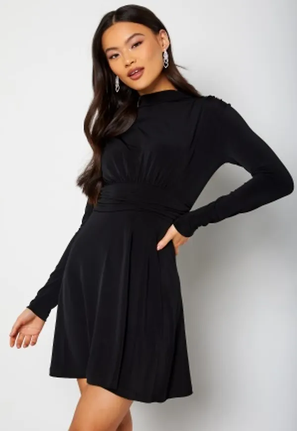 BUBBLEROOM Norah Jersey Skater Dress Black XS