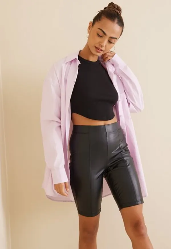 Only Onlkaktus Faux Leather Biker Shorts Bikershorts