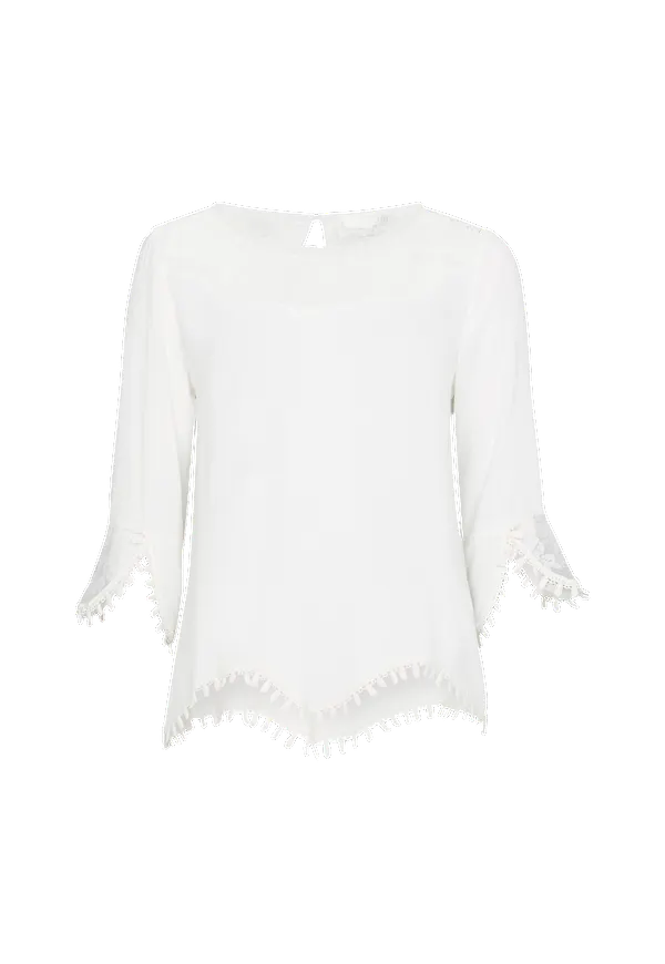 Cream - Blus Kalanie Blouse - Vit