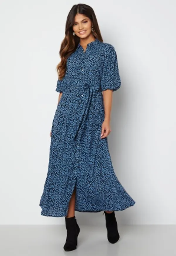 VILA Kittie 2/4 Midi Shirt Dress Black 36