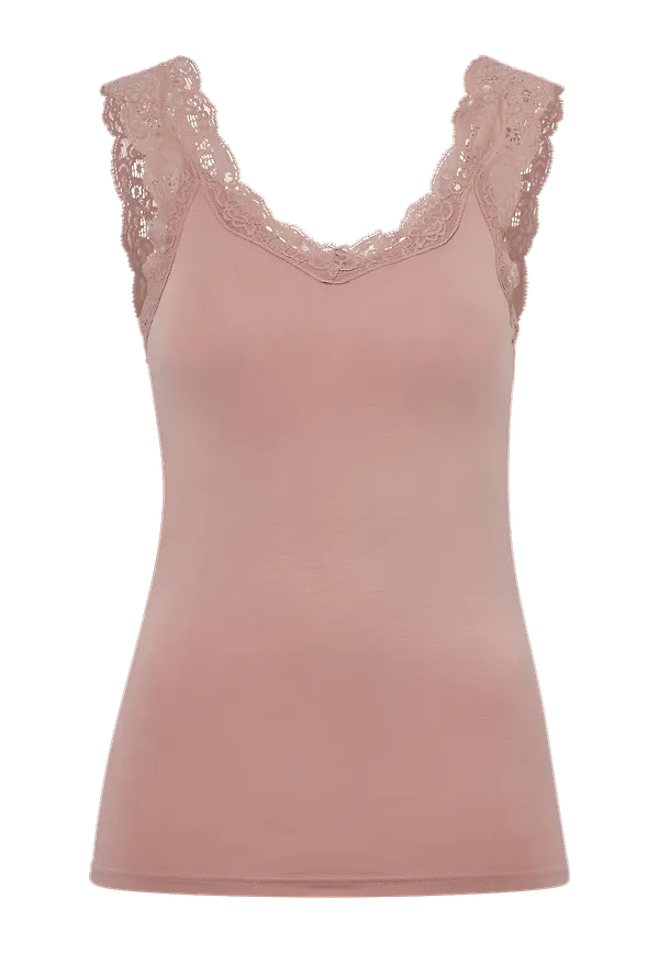 pieces - Topp pcBarbera Lace Top - Rosa
