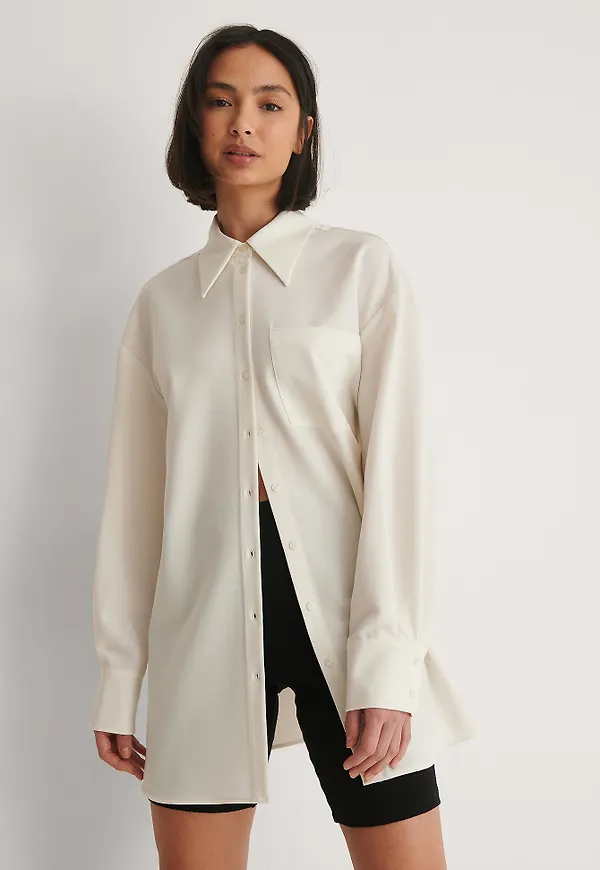 NA-KD Classic Oversize Skjorta - White