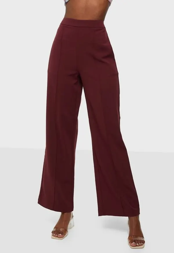 Pieces Pcbossy Hw Wide Pants Noos Vida byxor Red Mahogany Cp