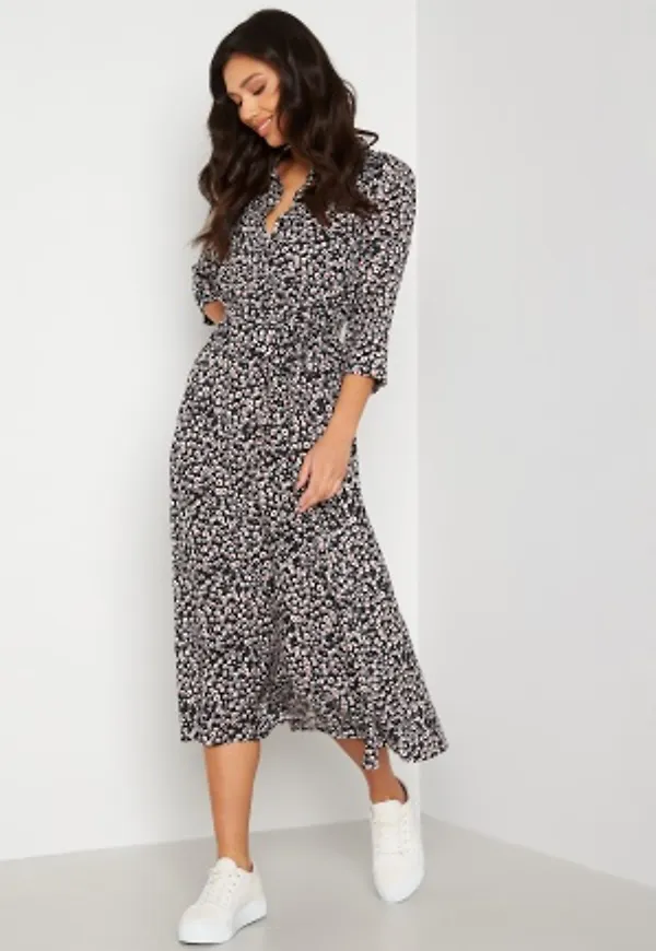 JDY Starr Life 3/4 Maxi Dress Black AOP:CD KAMILLE 38
